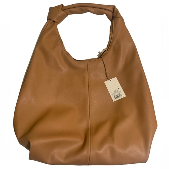 A New Day Caramel Zip Closure Knotted Shoulder Bag - Picture 2 of 5